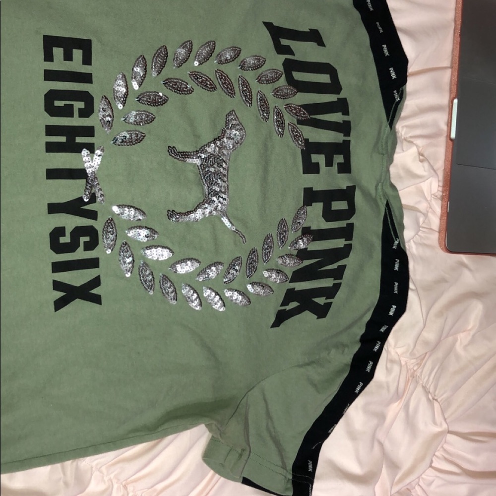 Bedazzled Army Green Short Sleeve size: S